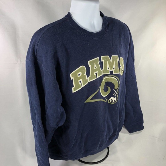 VINTAGE ST LOUIS RAMS LA SWEATSHIRT SPARKLE GLITTER LOGO XL PULLOVER CREW NECK - Picture 5 of 11